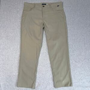 Live Forever Golf Performance Pants Men's 37X32 Green 5Pocket Lightweight Sporty